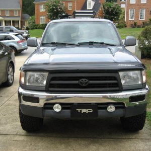 front grill painted with spray bedliner, turn signals nightshaded