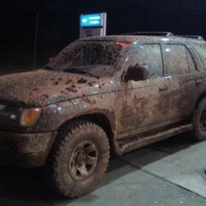Muddin at night about a week after I got the new 31's.  I also lost a skid plate that night. lol