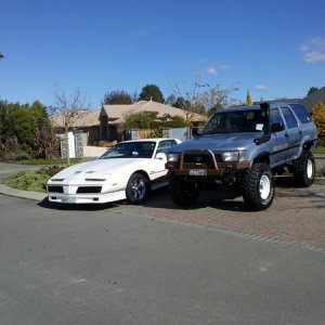 Next to the old man's Pontiac Firebird