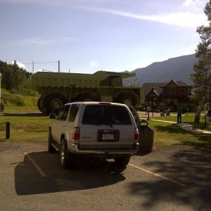 almost home... Sparwood--- largest truck in the world, in the background!