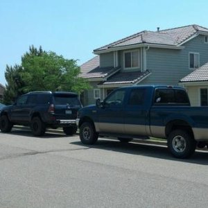 All 3 of our vehicles in a row.