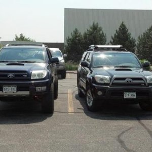 Obligatory picture of Brutus parked next to a stock runner.