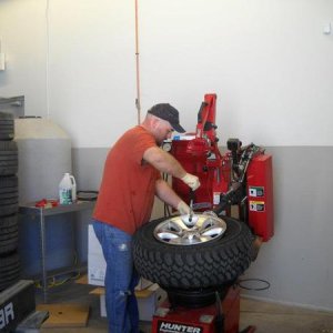 Removing the TPM sensors from the Sport wheels to install into the new Pro Comp wheels. Pain in the butt!!!