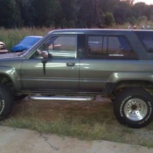 1988 4runner 22RE 5 speed.  I just picked this one up, and the first mods will be the removal of the hideous 4X4 sticker and those special one time us