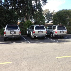 Even though I had to walk across the whole parking lot to get where I was going, I couldn't pass up the opportunity to park in between them. My spoile