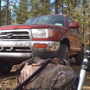 Pic of my third gen, Ruby, while I was out on an Elk hunt.
