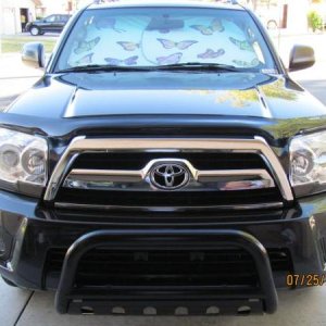Hood deflector and steel craft bull bar