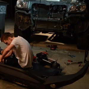My son helps with assembly of the ACRO lights. Since he gets to drive this rig to high school, it was only proper that he get in and help with this pr