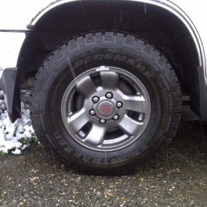 new tires and re-finished rims