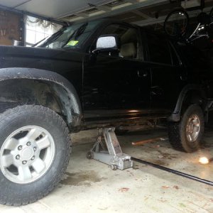 taking running boards off and soon sliders will go on with 3 in lift