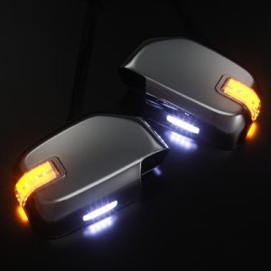 LEDs turn amber when turn signals are utilized. White puddles on the bottoms too.