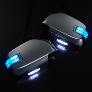 Here are the LED mirror covers I was able to get off of Yahoo auctions. I decided to go with the blue LEDs over the white. Normally they retail for $3