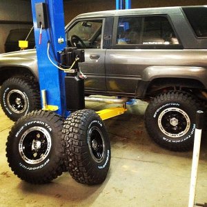 Putting the new tires and lift on the 88.
