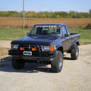 My first car during high school. 1987 Toyota pickup Xtra-cab SR5 4WD