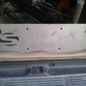 front plate with holes drilled for stock fog lights.