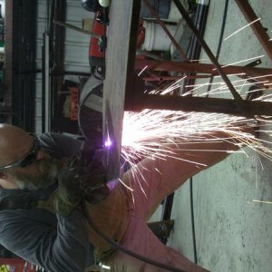 plasma cutting power stance.