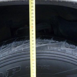 Before front. Measured from top of rim.