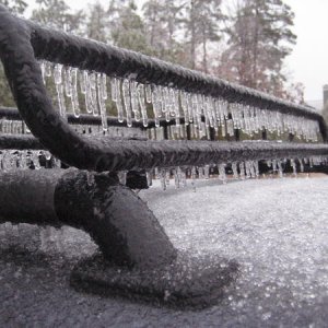 Hundreds of icicles on the roof rack