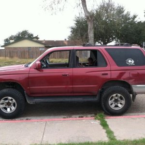 After the lift, front tires, and added roof rack from the junkyward for $20!!!