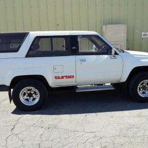 1987 Hilux Surf.  100% JDM with 89k miles.  Turbo diesel, 5 speed, A/C, Electric everything.  The most fun of them all to drive.