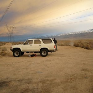 Our first trip. Up the 395 Owens valley in search of hot springs on New Years Eve 2010