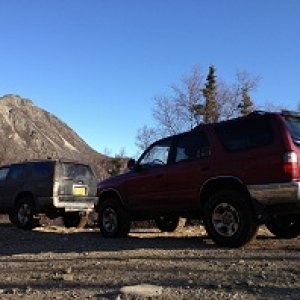 ruby lake alaska with my brother. my runner, 96 sr5 limited intirior, 2.5inch bilstine shock lift in front with stock springs, 3inch lift in rear, ome