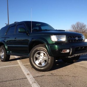 Just got the 265/75/16s on there, with some TRD FJ Cruiser wheels, I really like this set up, also put in white parking lights and the Tacoma Skid Pla
