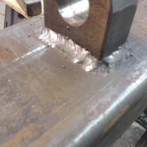 closer view of the weld.  I am an amateur, and it shows.