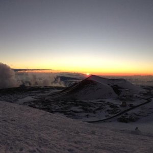 Sunset from the tallest mountain in the world