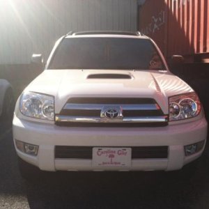 After the wreck with the new headlights and Sport hood.