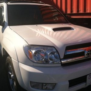 After the wreck with the new headlights and Sport hood.