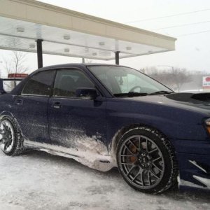 The first snow it ever saw and new rims and tires.