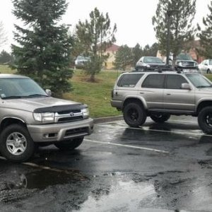 My new bumper installed. Met up with Ripcord to buy it from him...color matched bumper looks so much better than the chrome