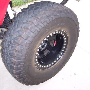 37x12.50-17 BFG Mud Terrain tires on Allied 17x10 beadlock wheels.