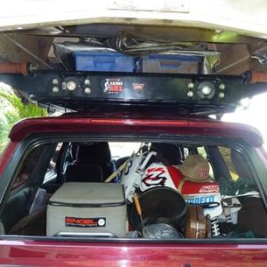 Loaded with the Z50R even in the back with seats still up !