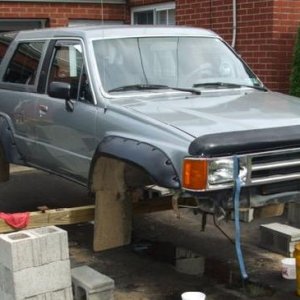Body off frame, getting ready for new paint