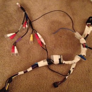 Wire harness for alpine ics-X7HD, pre made with PAC T7, and toyousb, and axxess steering wheel control adapter with the toyota harness that allows plu