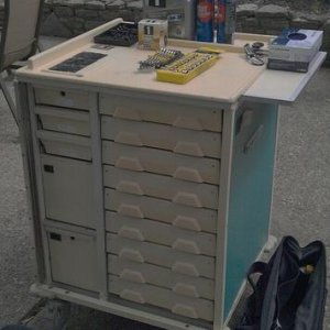 Old med cart is my portable tool box