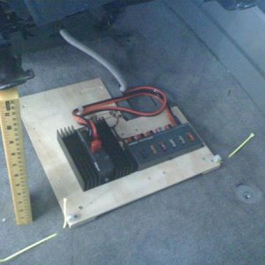 Power distribution under driver's seat. West Mountain Radio's RIGrunner and ISOpwr....