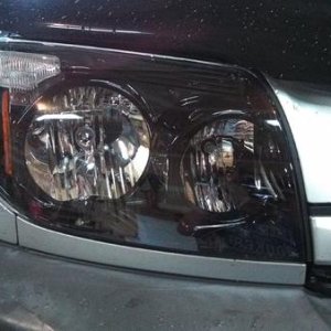 Close up of new head light.