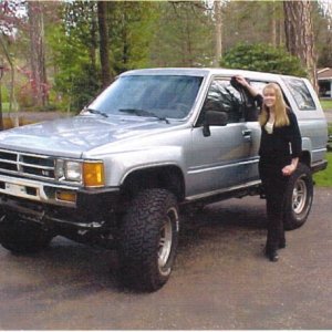 Picture of me when I was 16 with my stepdad's first runner, it was an '89, last year the back piece came off. We both loved this Runner! Now we both h