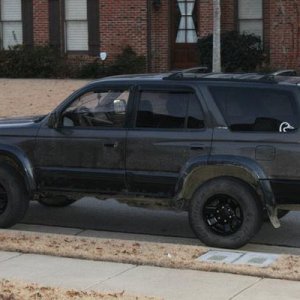 Powder coated stock rims...not too bad, just need lift and new tires(and wash)