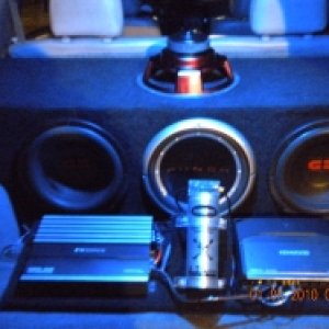the system at night. light up w. blue lights