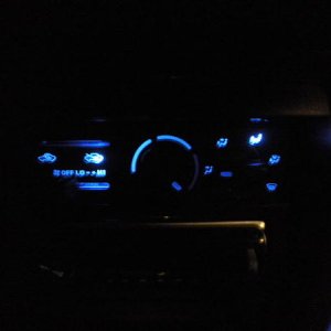 blue LEDS behind the a/c panel