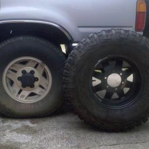 Bought these from a guy for 150. 32 11.50 15 maxiss bighorn to replace the dryrotted 31 10.50 15 all season radial tires