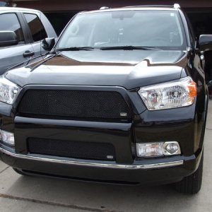 Both black mesh grilles installed