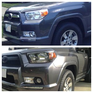 Before and After with black grill and TE headlights