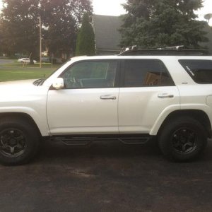 Yakima Railgrabs with 58" cross bars, 38" fairing and basketcase
