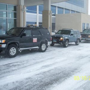Transporting Emergency Personnel, Dr's, nurses, etc. during a blizzard.