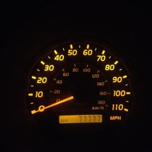 Look at the odometer 7 7 7 7 7
